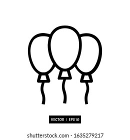 balloon icon vector, icon party illustration logo template for many purpose. Isolated on white background.