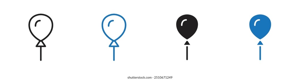 Balloon icon Vector set outline