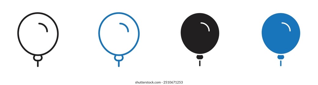 Balloon icon Vector set outline