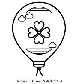 Balloon icon vector from st patricks day concept. Thin line illustration of balloon editable stroke. balloon linear sign for use on web and mobile apps, logo, print media vector art with white 