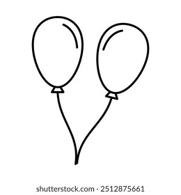 Vector de icono de globo, ilustración lineal plana simple del día de San Valentín para el Web y el App..eps