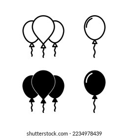 Balloon icon vector for web and mobile app. Party balloon sign and symbol