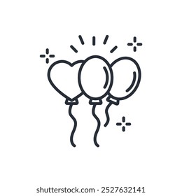 Ballon-Symbol. vector.Editable stroke.linear style Zeichen zur Verwendung Web-Design, logo.Symbol-Illustration.