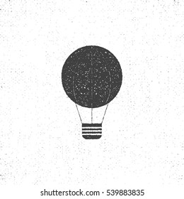 balloon icon vintage. Lettrepress effect. Vector design.