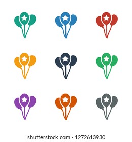 balloon icon white background. Editable filled balloon icon from party. Trendy balloon icon for web and mobile.