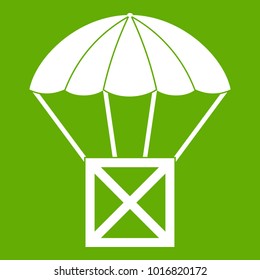 Balloon icon white isolated on green background. Vector illustration