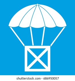 Balloon icon white isolated on blue background vector illustration