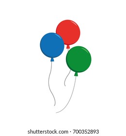 Balloon icons. Flat design. Celebration.
