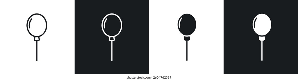 Balloon icons in flat and linear vector illustration on white background.