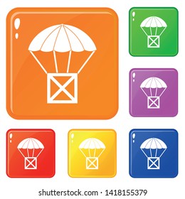 Balloon icons set collection vector 6 color isolated on white background