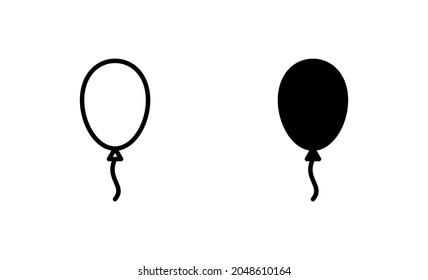 Balloon icons set. Party balloon sign and symbol