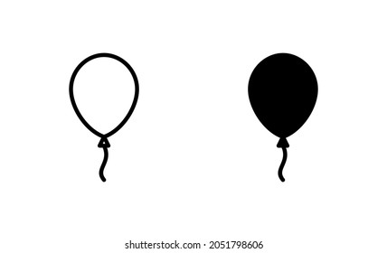 Balloon icons set. Party balloon sign and symbol