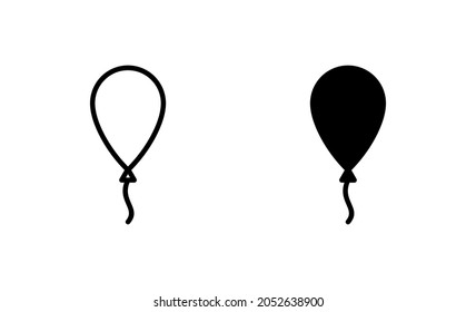 Balloon icons set. Party balloon sign and symbol