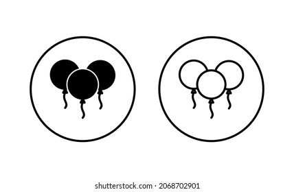 Balloon icons set. Party balloon sign and symbol
