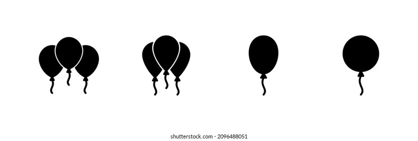 Balloon icons set. Party balloon sign and symbol