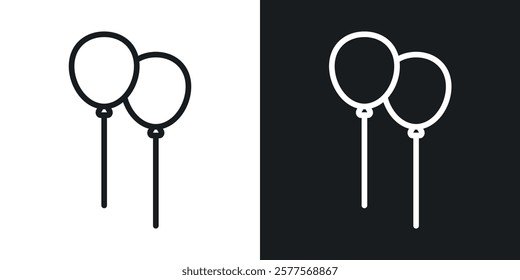Balloon icons in thin black and white stroke liner style