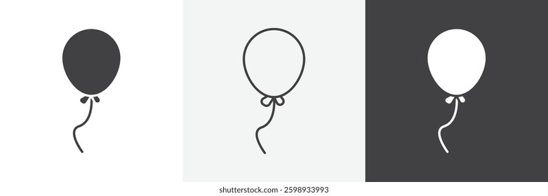 Balloon icons in Thin line black color. flat simple vector symbols illustration.