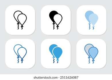 balloon icons with various design styles