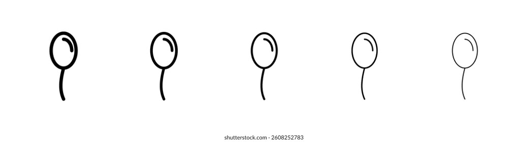 Balloon icons vectors set in different stroke lines