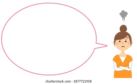 It is a balloon illustration of an angry pregnant woman.