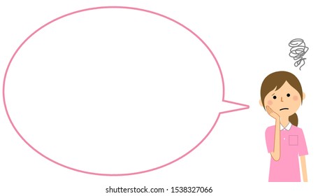 It is a balloon illustration of a caregiver.