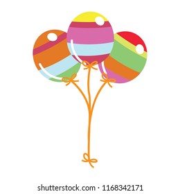 Balloon illustration with flat style for the needs of design elements