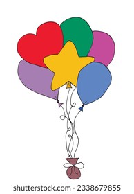 Balloon illustration image. 
Hand drawn image artwork of a balloon. 
Simple cute original logo.
Hand drawn vector illustration for posters, cards, t-shirts.