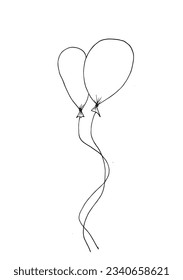 Balloon illustration image. 
Hand drawn image artwork of a balloon. 
Simple cute original logo.
Hand drawn vector illustration for posters, cards, t-shirts.
