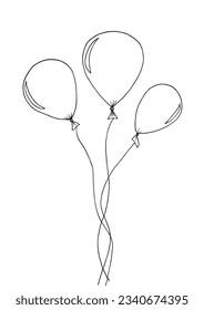 Balloon illustration image. 
Hand drawn image artwork of a balloon. 
Simple cute original logo.
Hand drawn vector illustration for posters, cards, t-shirts.