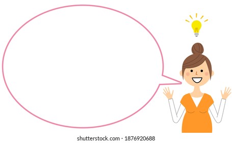 It is a balloon illustration of a pregnant woman who inspires.