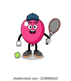 balloon illustration as a tennis player , character design