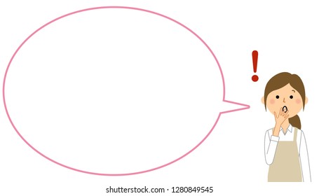 It is a balloon illustration of a woman wearing an apron.