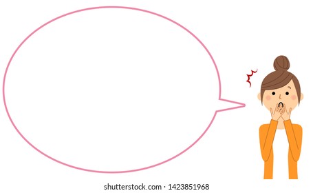 It is a balloon illustration of a young woman.