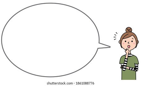 It is a balloon illustration of a young woman.