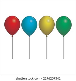 a balloon image model with a vector file type, made using adobe illustrator, an image of four balloons with four colors