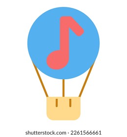 Ballon mit dem Bild einer Notiz - Symbol, Illustration auf weißem Hintergrund, floraler Stil