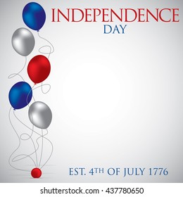 Balloon Independence Day card in vector format.