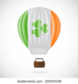 Balloon with Irish flag isolated on white 