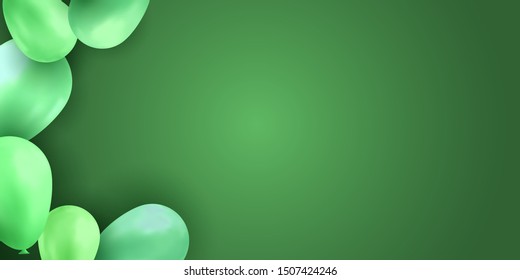 Balloon isolated on colorful background. Birthday vector banner. Gift realistic flyer. Bright balloon.