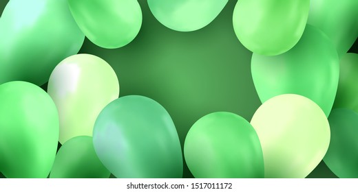Balloon isolated on colorful background. Birthday vector banner. Gift realistic flyer. Bright balloon.