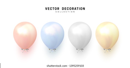 Balloon isolated on white background. Holiday element design realistic baloon