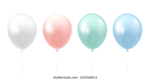 Balloon isolated on white background. Holiday element design realistic baloon. Vector illustration EPS 10