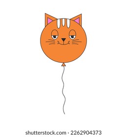 Globo aislado sobre fondo blanco. Feliz cumpleaños y concepto de fiesta. Ilustración vectorial de estilo plano.