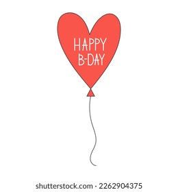 Balloon isolated on white background. Happy birthday and party concept. Flat style vector illustration.