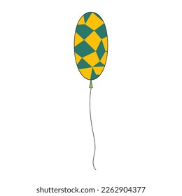 Balloon isolated on white background. Happy birthday and party concept. Flat style vector illustration.