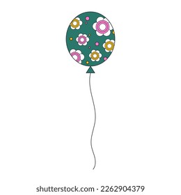 Balloon isolated on white background. Happy birthday and party concept. Flat style vector illustration.