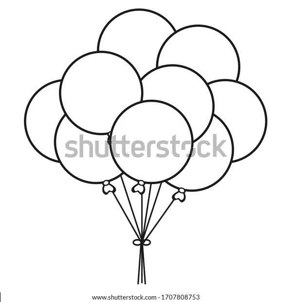 Balloon Isolated On White Background Coloring Stock Vector Royalty Free