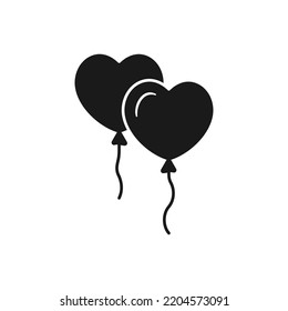 balloon like heart. concept of baloon, event, joy, present, ballon, romance, up to the sky, leisure. isolated on white background. flat style trend modern logo design vector illustration