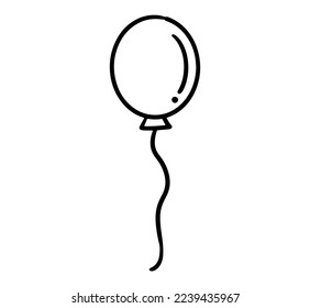 Balloon line art design vector. 