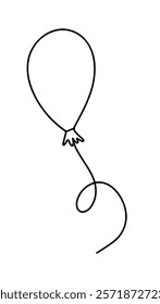 Balloon Line Art. Vector. Hand drawn style.